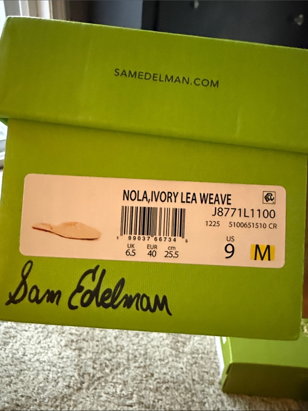 Sam Edelman Cream Woven Slip-On Mule - Picture 4 of 4